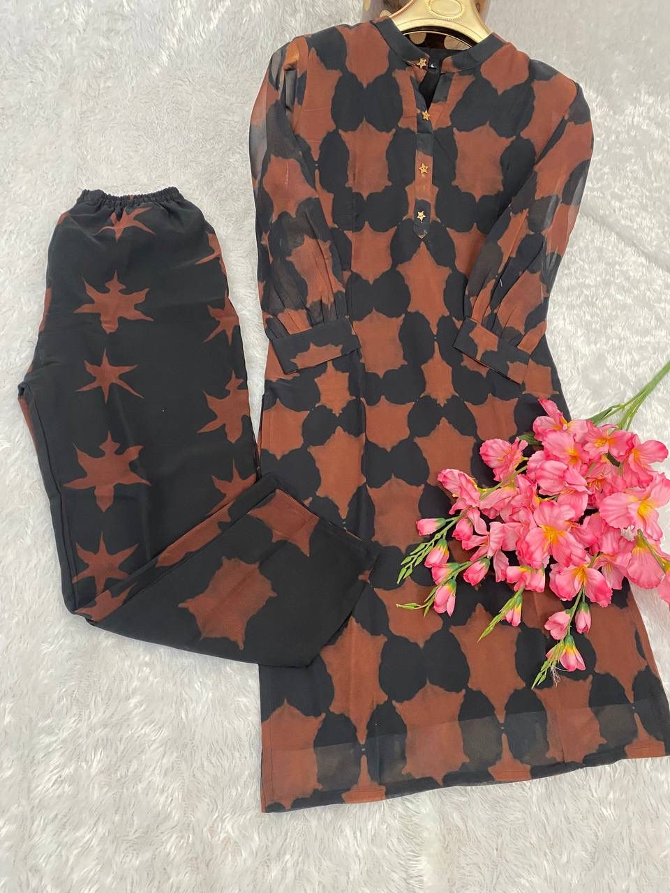 DC G62 Digital Printed Georgette cord Set Kurti With Bottom Wholesale Price In Surat
